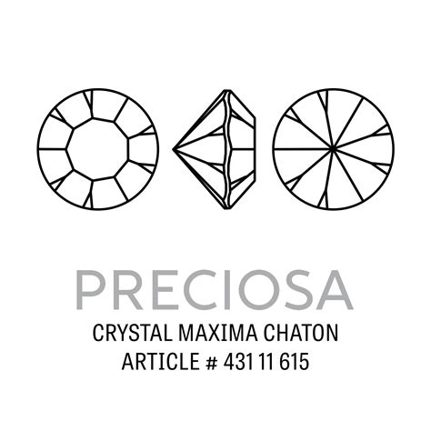 Preciosa Crystal Maxima Chaton 525mm Ss24 Jet 10 Pcs