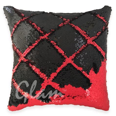 Red And Black Reversible Sequin Glam Pillow Glam Pillows