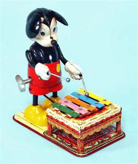 Line Mar Mickey Mouse Xylophone Player Antique Toys Library
