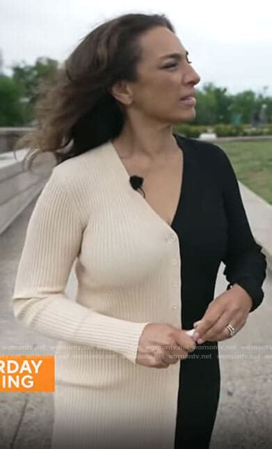 Wornontv Michelle Millers Two Tone Sweater Dress On Cbs Mornings