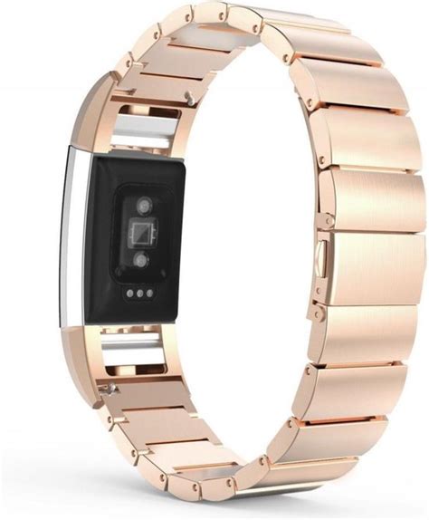 Just In Case Metalen Armband Voor Fitbit Charge 2 Rose Goud