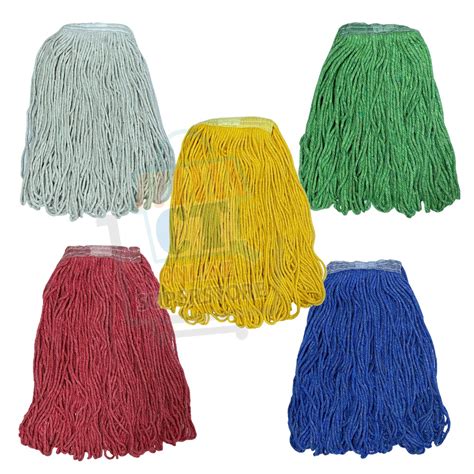 Mop Infinity Loop Cotton Wet Mop Head Color Coded For Home And Office
