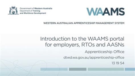 WAAMS: Introduction to the portal for organisation representatives - YouTube
