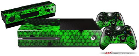 Xbox One Original Console And Controller Skins Bundle Hex Green
