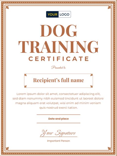 5 Free Dog Training Certificate Templates