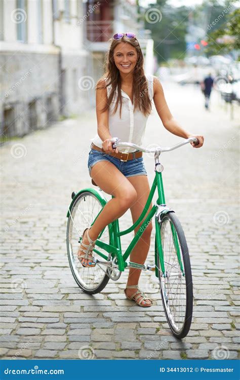 Pretty Cyclist Stock Photo Image Of Female Activity 34413012