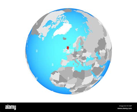 Scotland On Blue Political Globe 3d Illustration Isolated On White