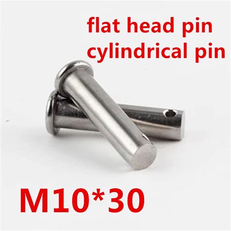 10pcs lot m10 30 10mm m10 304 stainless steel clevis pin flat head cylindrical pin with hole in