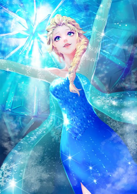 Safebooru 1girl Bare Shoulders Blonde Hair Blue Dress Blue Eyes Braid Dress Elsa Frozen