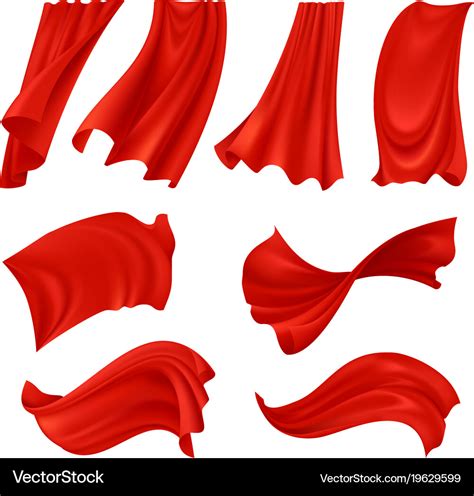 Realistic Billowing Red Cloth Royalty Free Vector Image