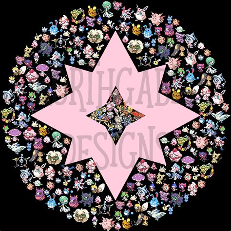 Pokemon Fairy Type Symbol Mosaic Pink Etsy