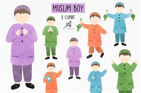 Muslim Boy Clipart Graphic By Arvindesigns · Creative Fabrica