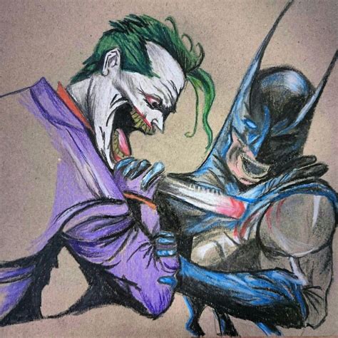 My Joker And Batman Coloured Pencil Drawing Superhero Art Color