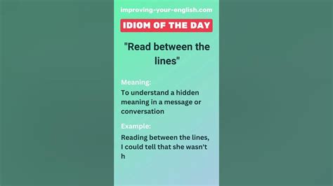 Read Between The Lines Idiom Of The Day Youtube