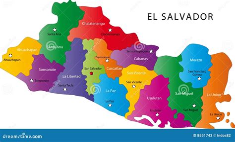 Mapa De El Salvador Ilustração Do Vetor Ilustração De Contorno 8551743