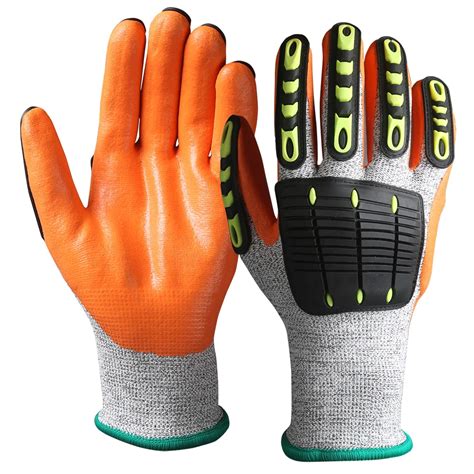 Best Impact Cut Resistant Gloves With Foamed Latex Coatedtpr Blocks On