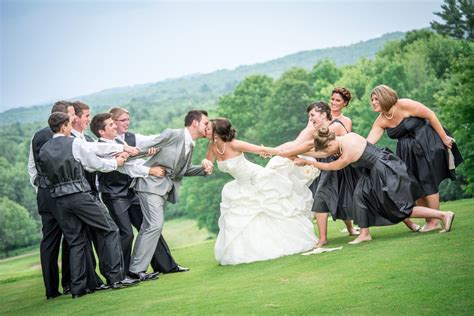 Funny Bridal Party Picture They Were Actually Pulling Us Apart