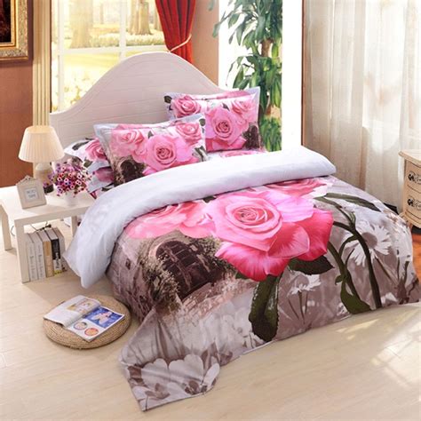 3d Pink Rose Bedding Set Ebeddingsets Casas De Sonho De Luxo Cama Floral Cobertor