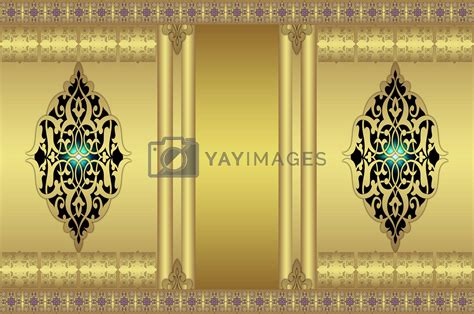 Golden Background With Arabian Patterns By Np65il Vectors