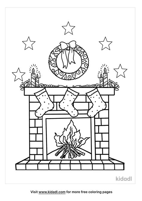 Free Christmas Fireplace Coloring Page Coloring Page Printables Kidadl