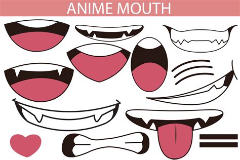 Cute Anime Face Mouth For Masks 1196282 Illustrations Design Bundles