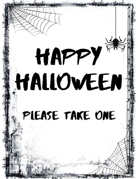 Halloween Trick Or Treat Please Take One Sign Halloween Etsy