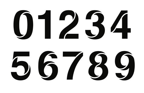 Illustration Numbers Typography Lettering Fonts Numbers Font