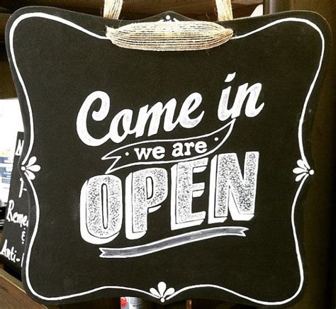 Vintage Style Double Sided Business Open And Closed Sign Hand Painted
