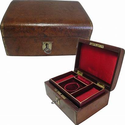 Leather Jewelry Antique Brown Box Travelling