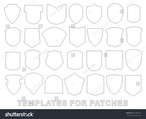 Patches Set Templates เวกเตอร์สต็อก ปลอดค่าลิขสิทธิ์ 381089737