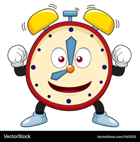 Cartoon Alarm Clock Royalty Free Vector Image Vectorstock