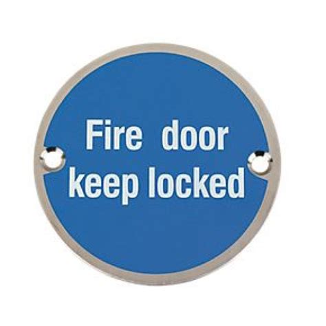 Fire Door Keep Locked Sign 76mm