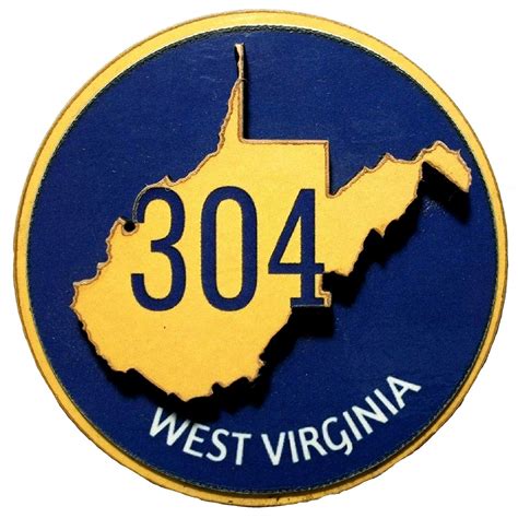West Virginia 304 Area Code Artwood Fridge Magnet