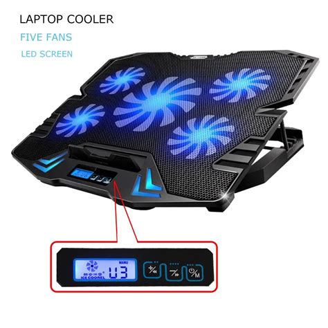 12 156 Inch Laptop Cooling Pad Laptop Cooler Usb Fan With 5 Cooling