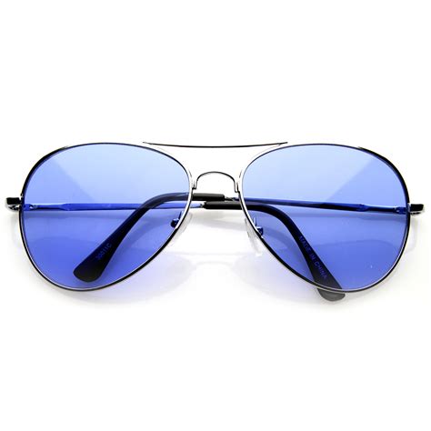 Colorful Premium Silver Metal Aviator Glasses With Color Lens Sunglasses Ebay