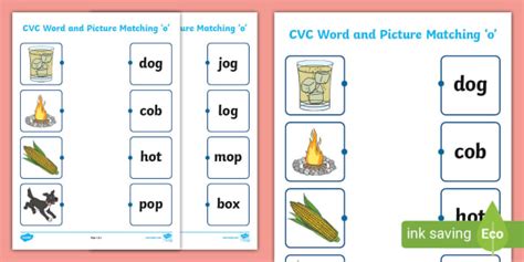 Cvc Worksheets Word And Picture Matching Activity