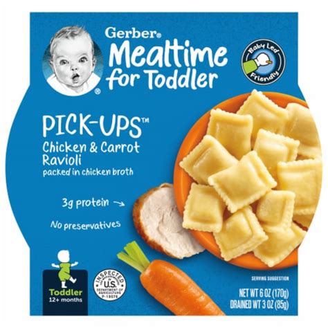 Gerber® Pick Ups™ Chicken And Carrot Ravioli Pasta Toddler Meal 6 Oz