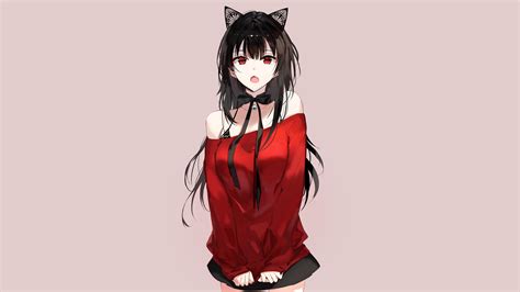 See more ideas about anime, anime girl, anime art girl. Desktop wallpaper red top, hot, anime girl, original, hd ...
