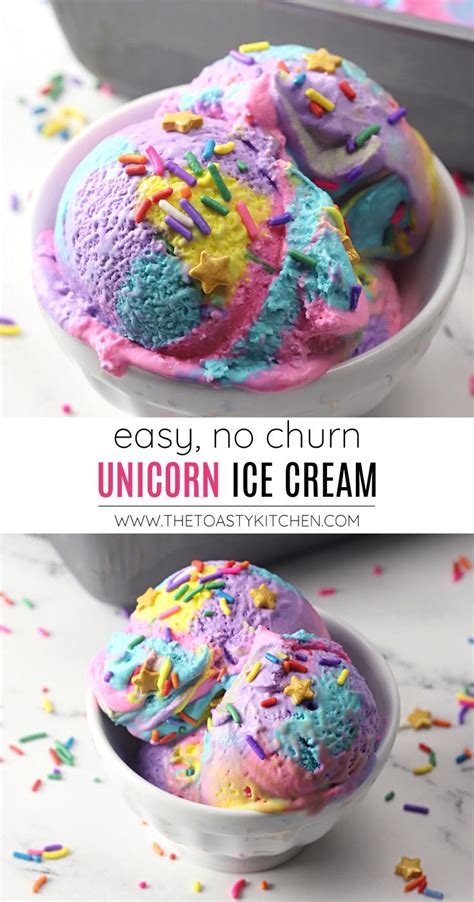 No Churn Unicorn Ice Cream Recipe By The Toasty Kitchen No Churn