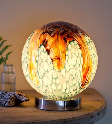 Colorful Glass Globe Table Lamp Wind And Weather