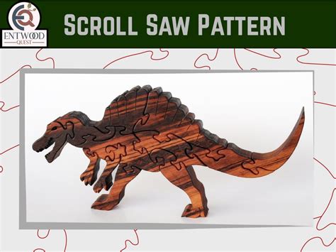 Dinosaur Scroll Saw Puzzle Pattern Set T Rex Skull Pterodactyl