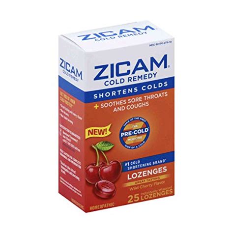Zicam Cold Remedy Zinc Lozenges Wild Cherry Flavor 25 Count Pack Of 1 Natural Remedies