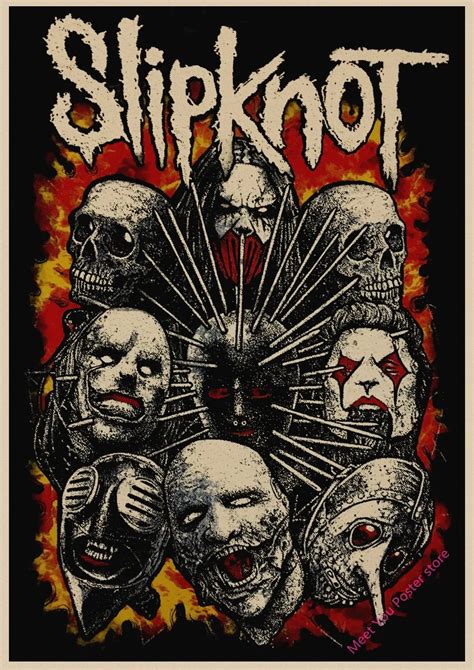 Slipknot Heavy Metal Poster Rock Band Kraft Paper Posters Bar Poster
