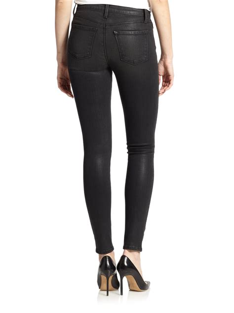 Lyst J Brand Maria Photo Ready Coated High Rise Skinny Jeans In Blue