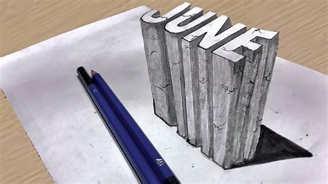 How To Draw 3d Word Drawing 3d Words Or Letters Youtube