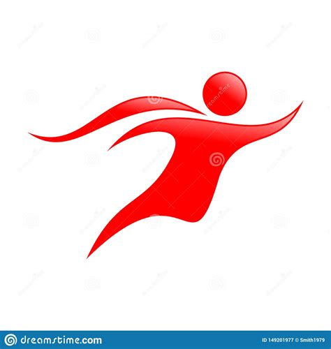 Abstract Flying Cape Man Symbol Design Stock Vector Illustration Of