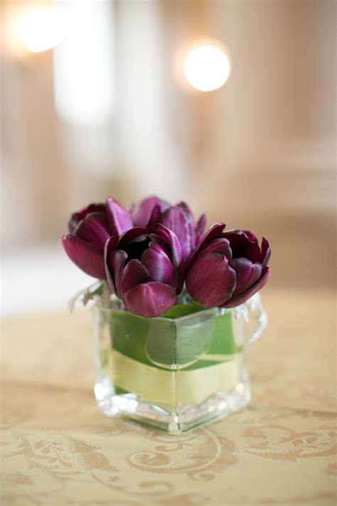 Purple Tulip Centerpieces