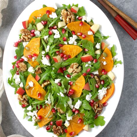 Ultimate Fall Harvest Salad With Persimmon And Pomegranate