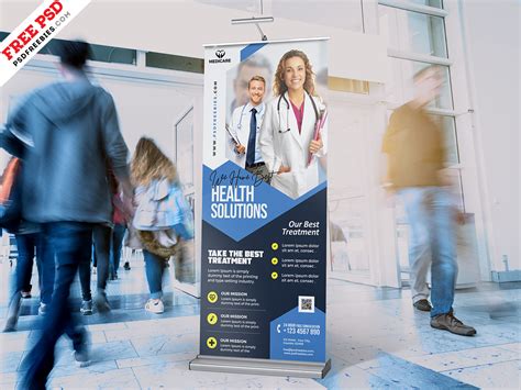 Premium Health Care Business Roll Up Banner Psd