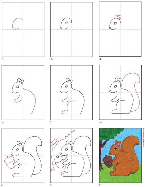 How To Draw A Squirrel · Art Projects For Kids